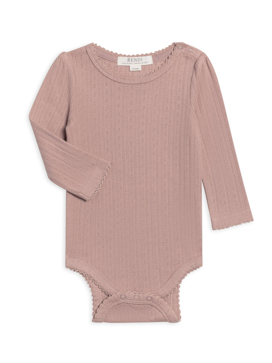 Colored Organics - Thea Pointelle Long Sleeve Bodysuit - Wren