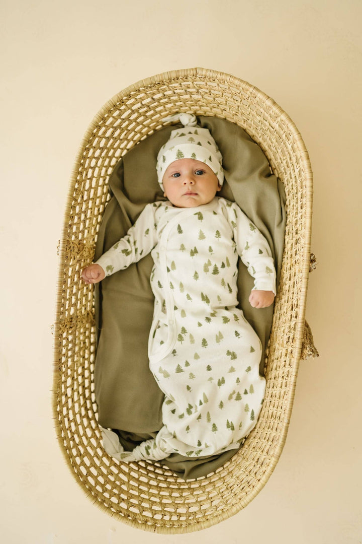 Makemake Organics - Organic Kimono Knotted Sleep Gown - Alpine: 0-3 Months