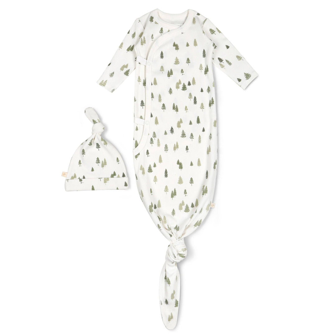 Makemake Organics - Organic Kimono Knotted Sleep Gown - Alpine: 0-3 Months