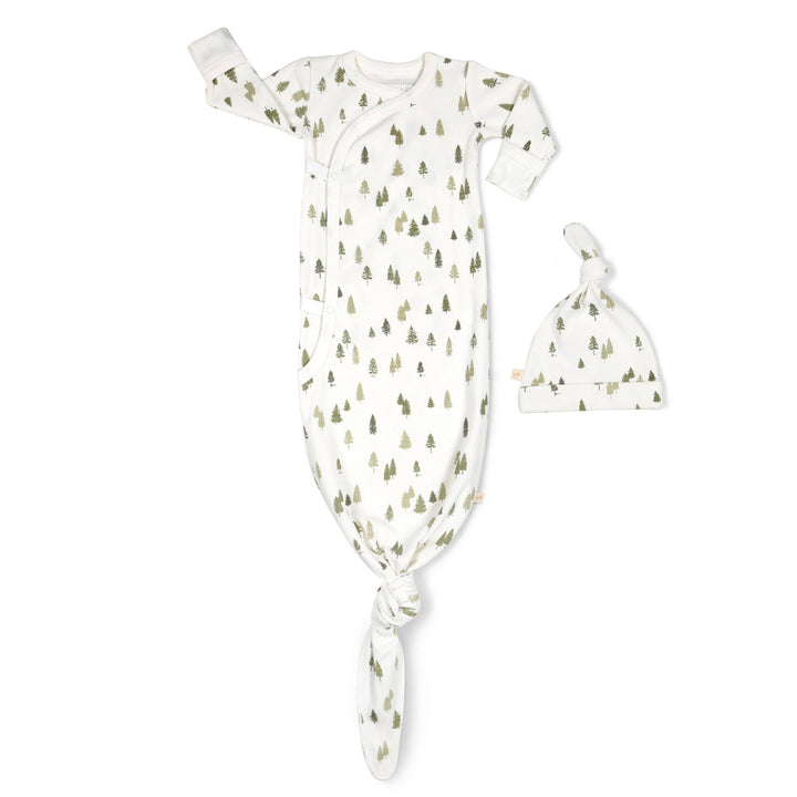 Makemake Organics - Organic Kimono Knotted Sleep Gown - Alpine: 0-3 Months