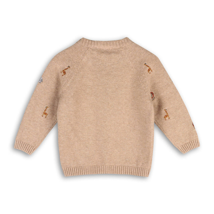 Viverano Organics - Mini Safari Animal Embroidered Raglan Baby Pullover(Organic)