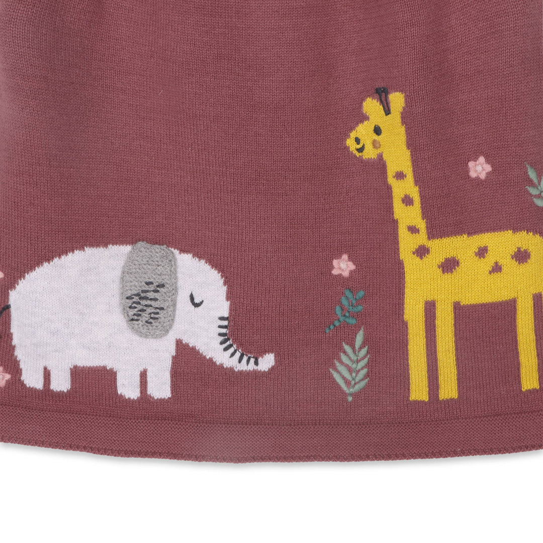 Viverano Organics - Giraffe Elephant Buddy Organic Baby Tunic Dress & Bodysuit: Berry