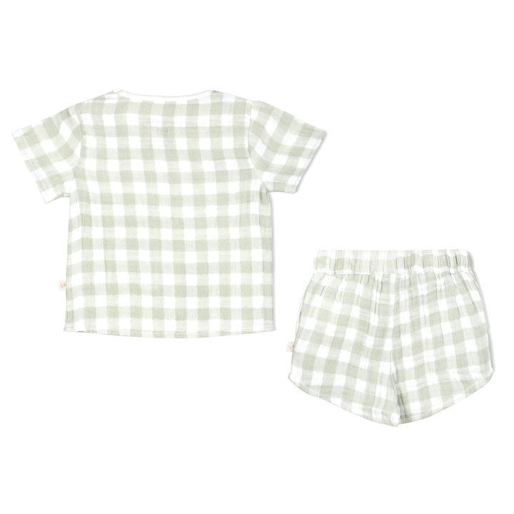 Organic Top and Shorts 2 Piece Set - Gingham